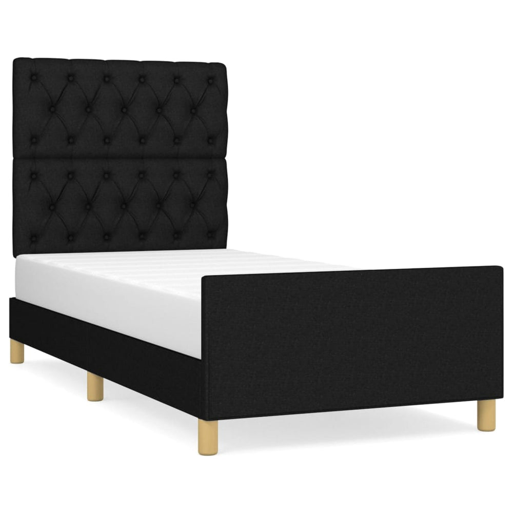 vidaXL Cadre de lit sans matelas Noir 80x200 cm Tissu