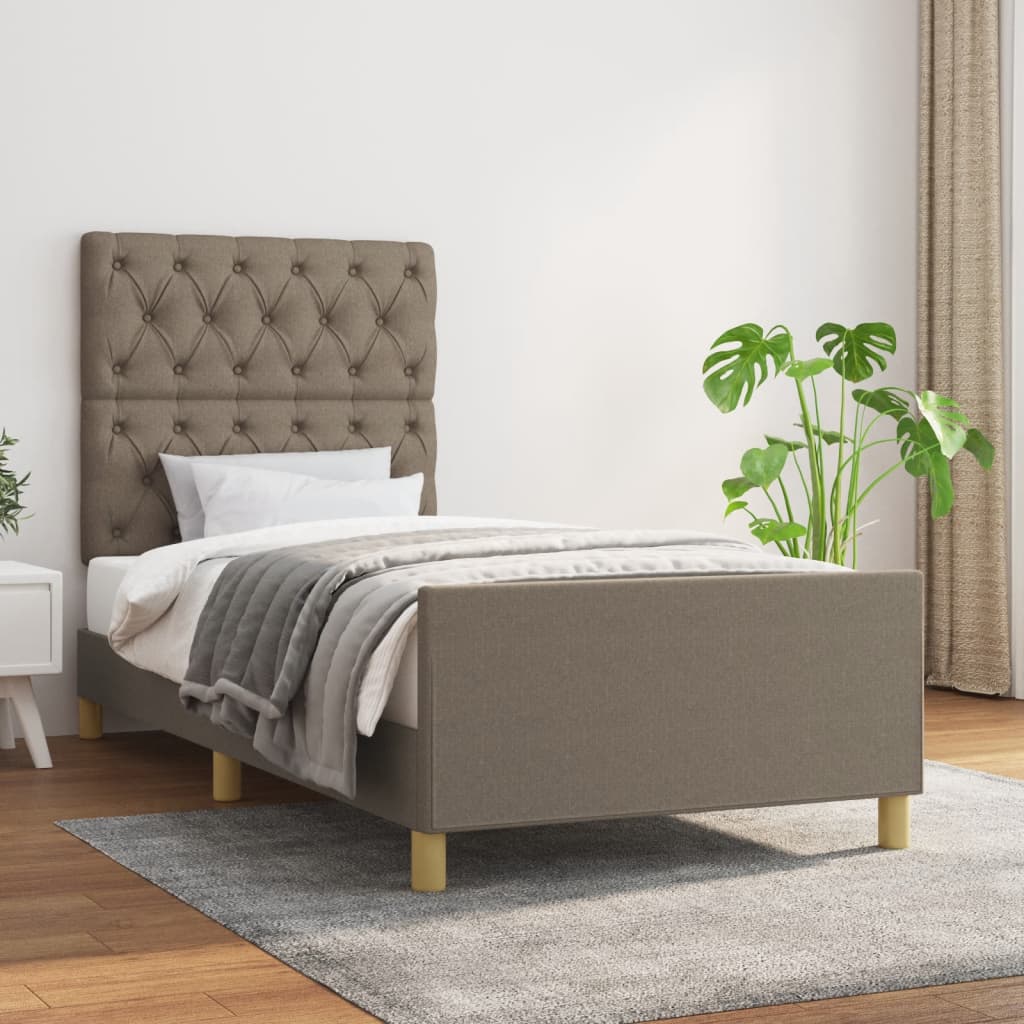 Bettgestell ohne Matratze Taupe 80x200 cm Stoff