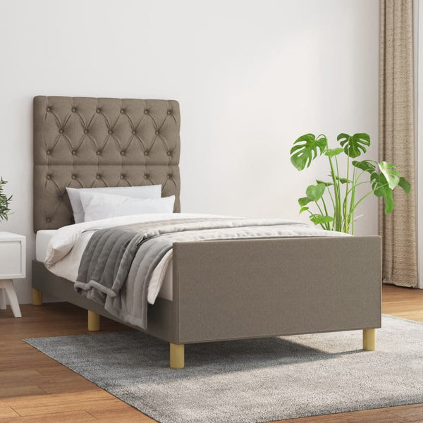 Bettgestell ohne Matratze Taupe 80x200 cm Stoff