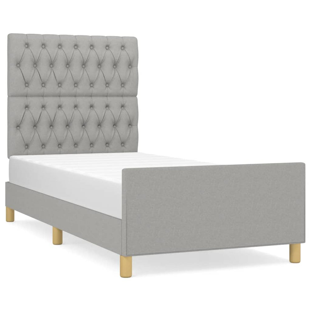 vidaXL Cadre de lit sans matelas Gris clair 90x190 cm Tissu