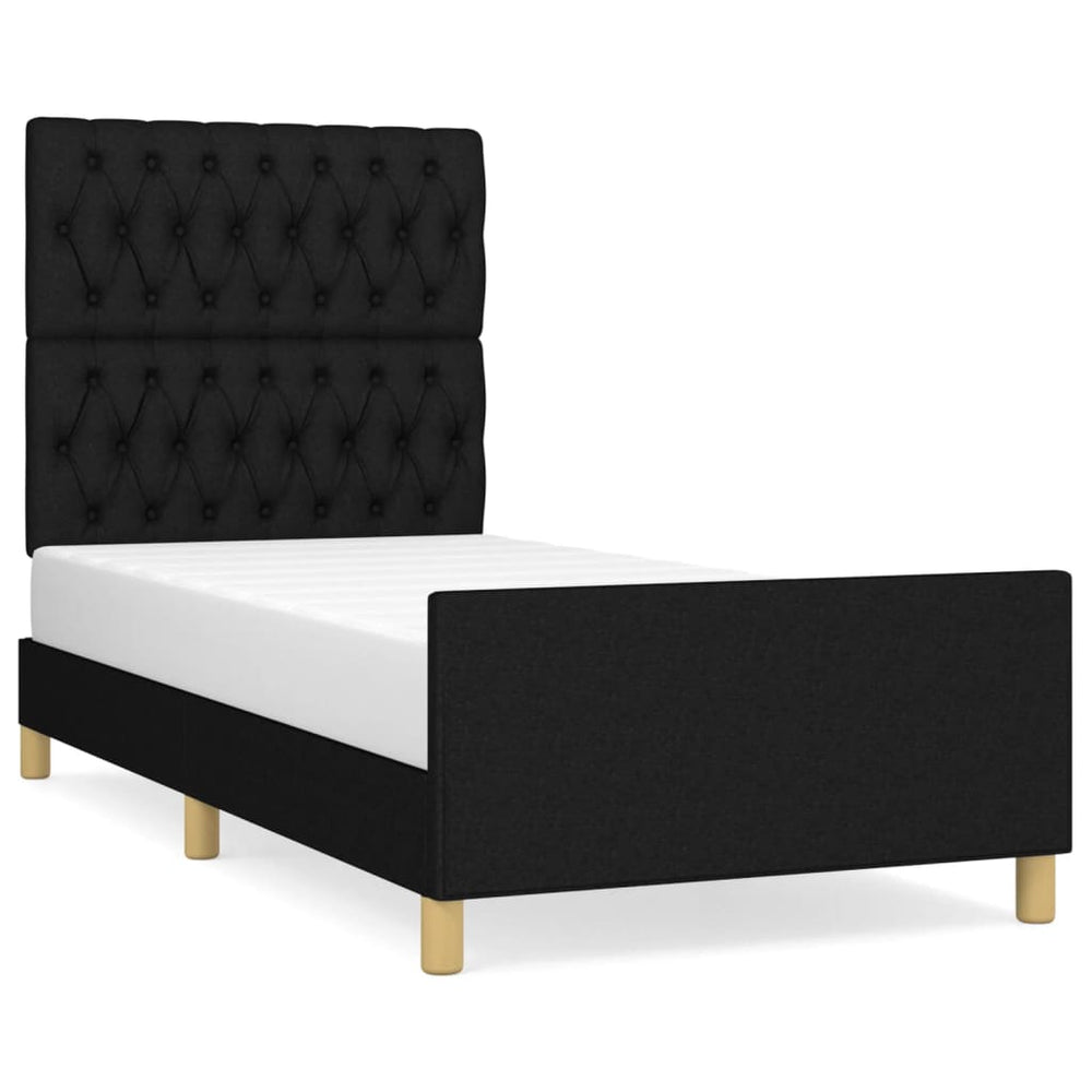 vidaXL Cadre de lit sans matelas Noir 90x190 cm Tissu