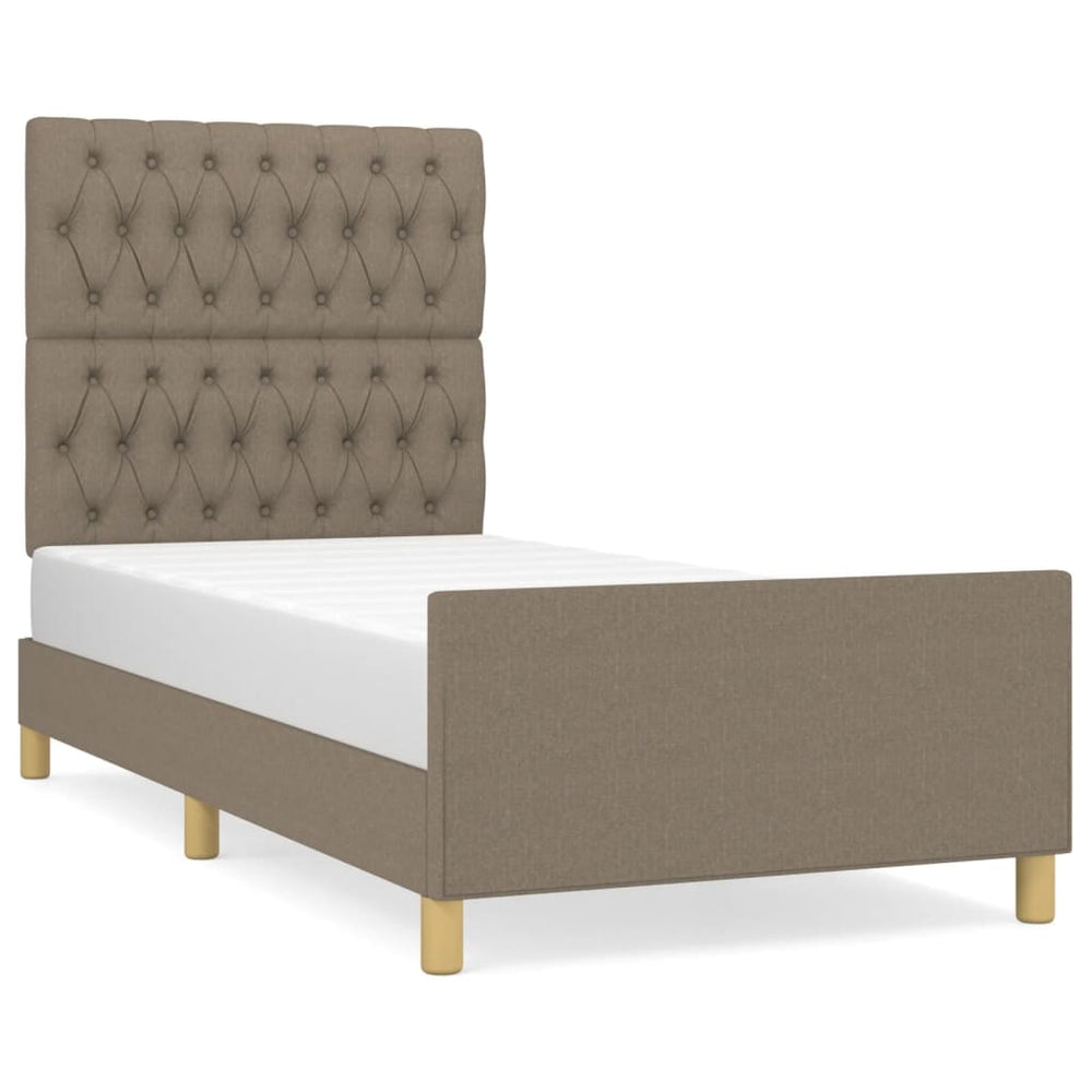 vidaXL Cadre de lit sans matelas Taupe 90x190 cm Tissu