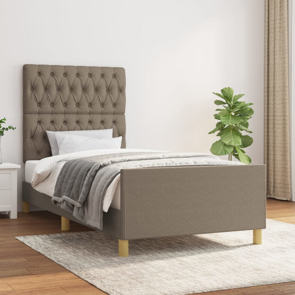 vidaXL Cadre de lit sans matelas Taupe 90x190 cm Tissu