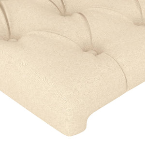 Bettgestell ohne Matratze Creme 90x190 cm Stoff