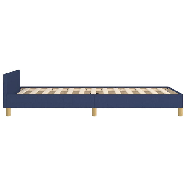 Bettgestell ohne Matratze Blau 90x190 cm Stoff