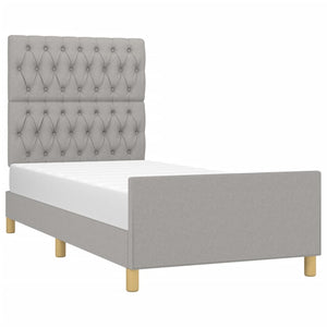 vidaXL Cadre de lit sans matelas Gris clair 90x200 cm Tissu