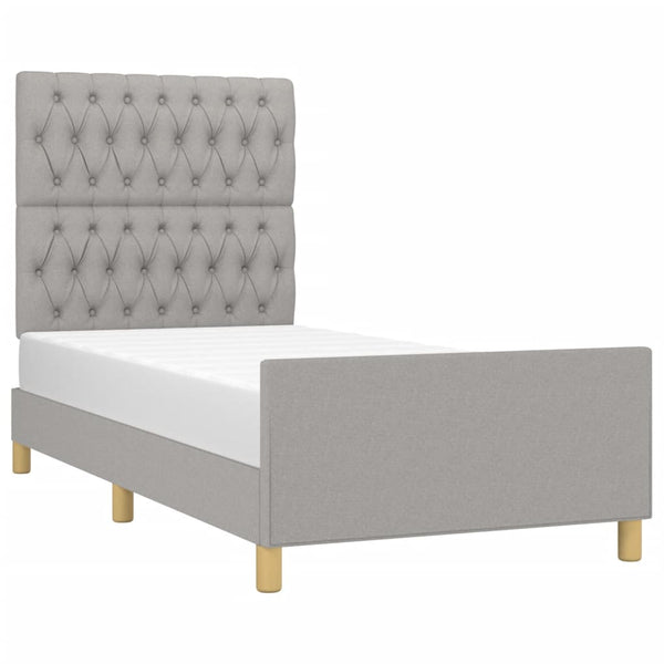 vidaXL Cadre de lit sans matelas Gris clair 90x200 cm Tissu