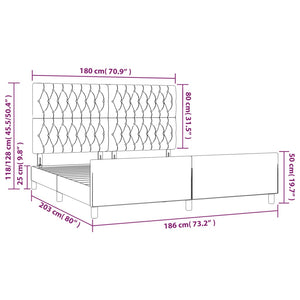 Bettgestell ohne Matratze Hellgrau 180x200 cm Stoff