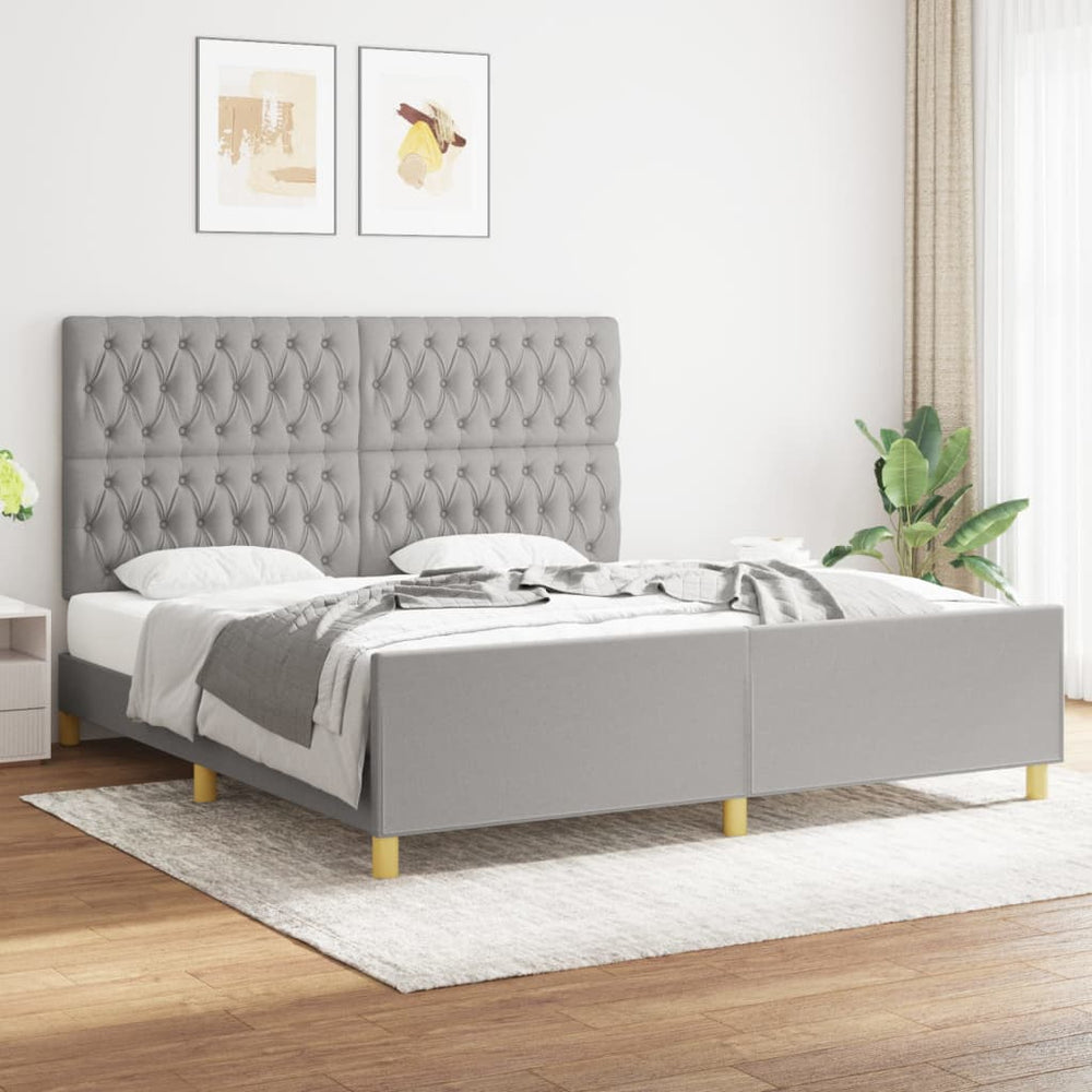 vidaXL Cadre de lit sans matelas gris clair 180x200 cm Tissu