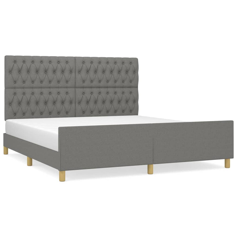 vidaXL Cadre de lit sans matelas Gris foncé 180x200 cm Tissu