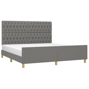 Bettgestell ohne Matratze Dunkelgrau 180x200 cm Stoff