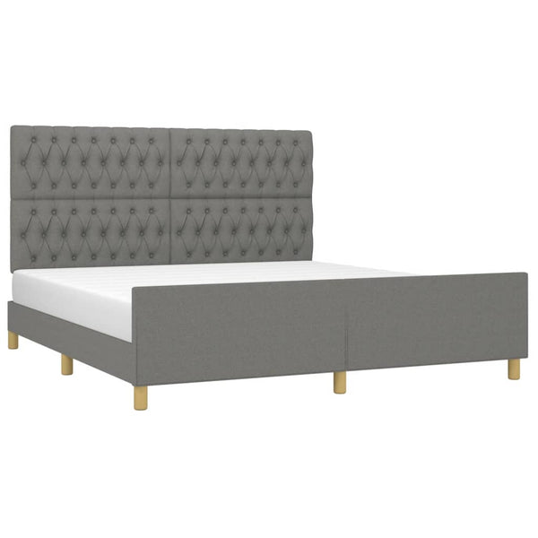 Bettgestell ohne Matratze Dunkelgrau 180x200 cm Stoff