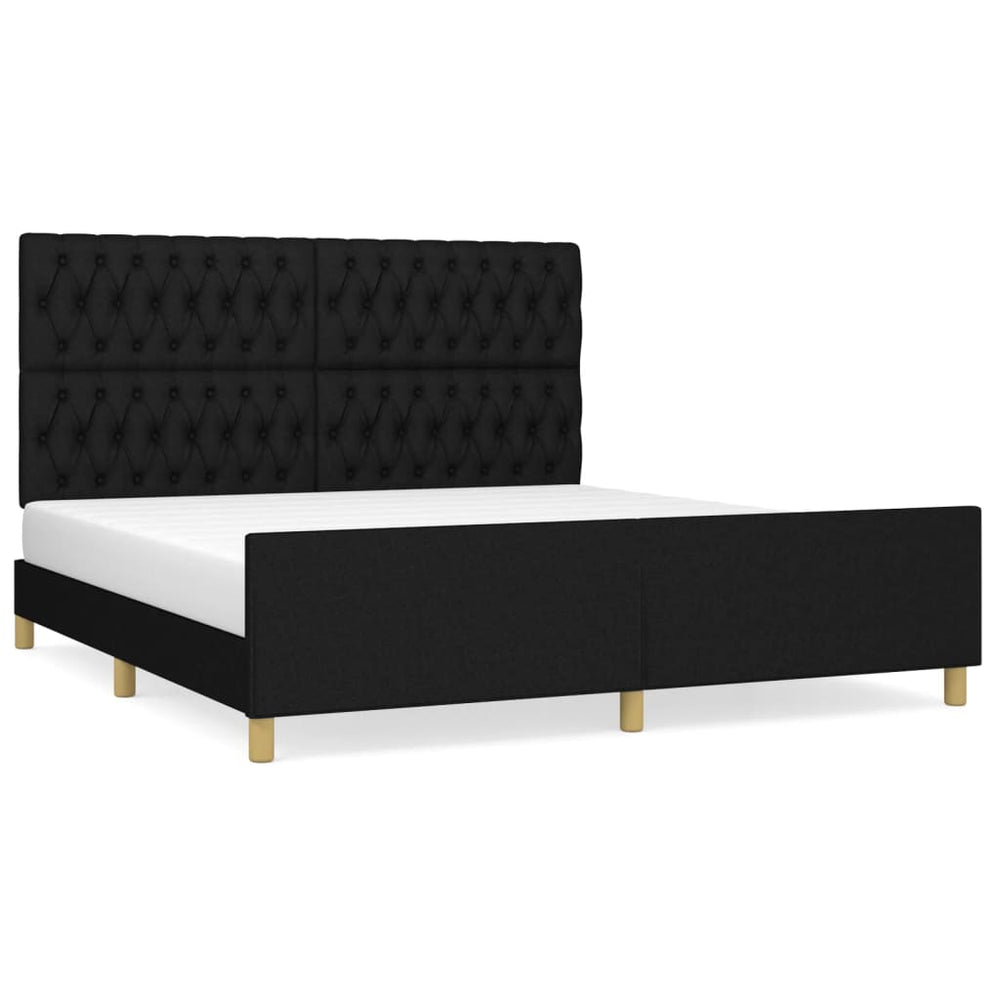 vidaXL Cadre de lit sans matelas Noir 180x200 cm Tissu