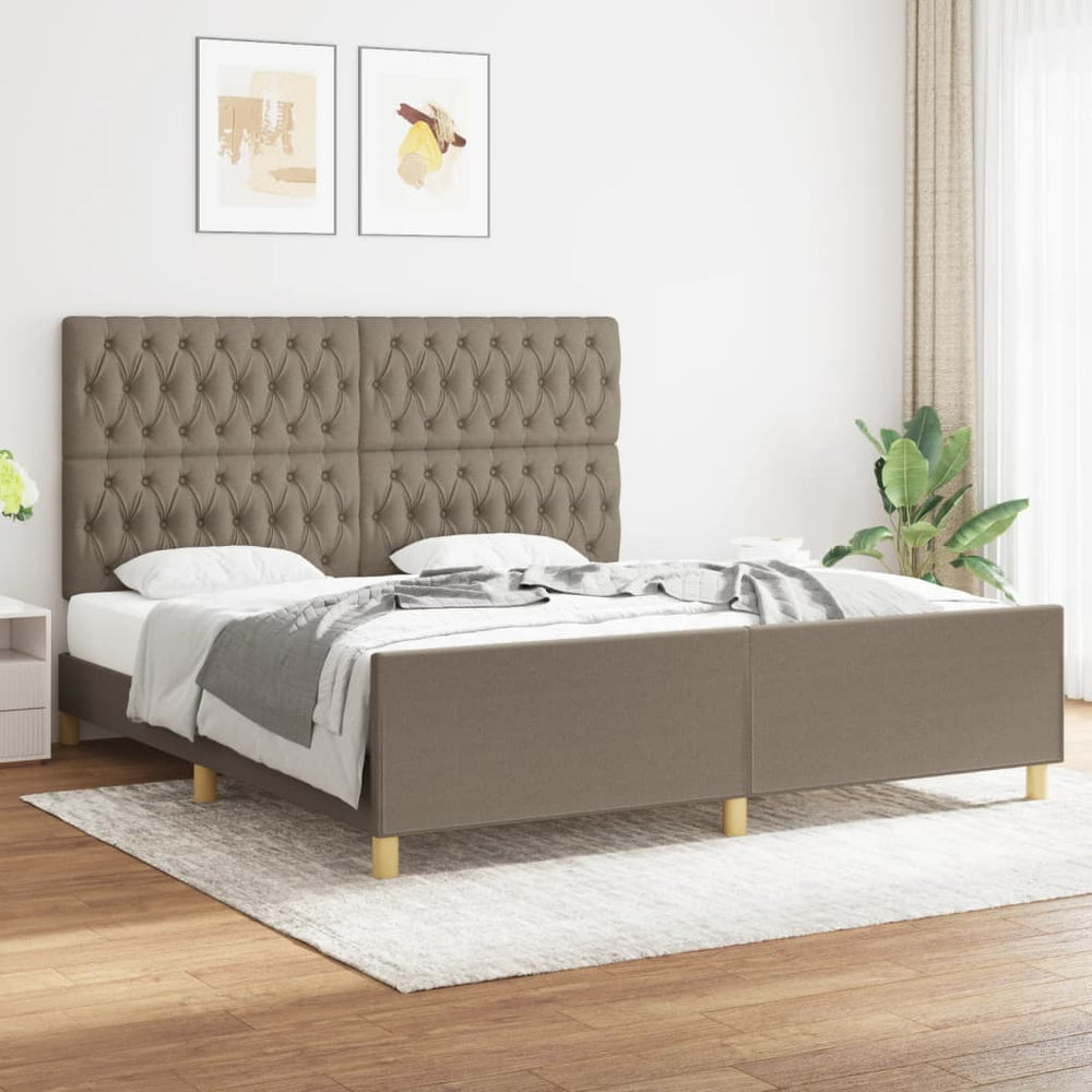vidaXL Cadre de lit sans matelas Taupe 180x200 cm Tissu