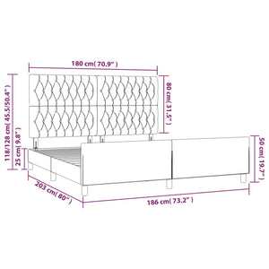 Bettgestell ohne Matratze Creme 180x200 cm Stoff