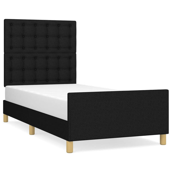 vidaXL Cadre de lit avec tête de lit Noir 80x200 cm Tissu