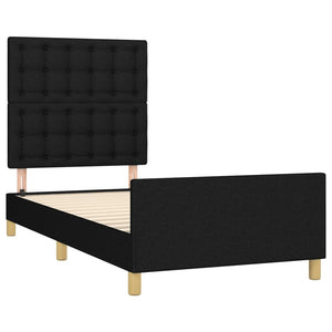 vidaXL Cadre de lit avec tête de lit Noir 80x200 cm Tissu