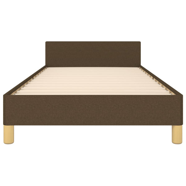 Bettgestell mit Kopfteil Dunkelbraun 80x200 cm Stoff
