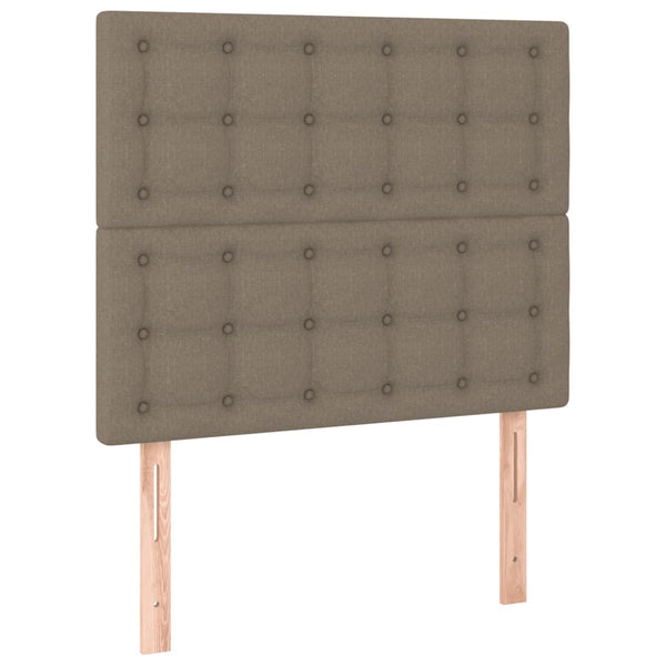 Bettgestell mit Kopfteil Taupe 80x200 cm Stoff