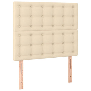 Bettgestell mit Kopfteil Creme 80x200 cm Stoff