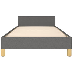 vidaXL Cadre de lit avec tête de lit Gris foncé 90x190 cm Tissu