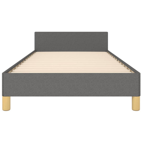 vidaXL Cadre de lit avec tête de lit Gris foncé 90x190 cm Tissu