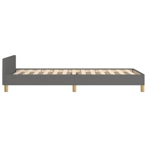 vidaXL Cadre de lit avec tête de lit Gris foncé 90x190 cm Tissu