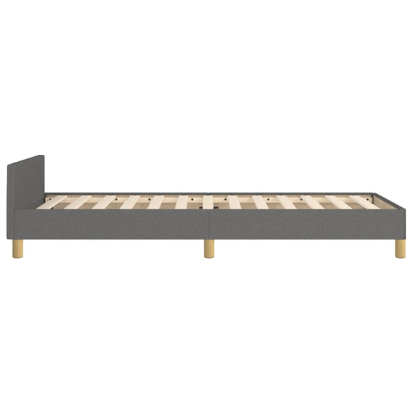 vidaXL Cadre de lit avec tête de lit Gris foncé 90x190 cm Tissu
