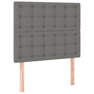 vidaXL Cadre de lit avec tête de lit Gris foncé 90x190 cm Tissu