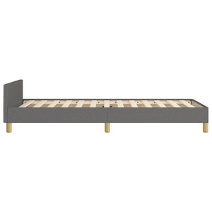 vidaXL Cadre de lit avec tête de lit gris foncé 90x200 cm Tissu