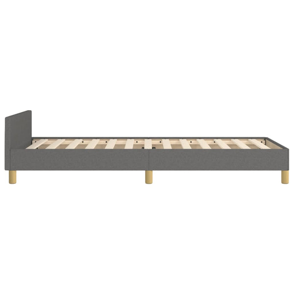 vidaXL Cadre de lit avec tête de lit gris foncé 90x200 cm Tissu