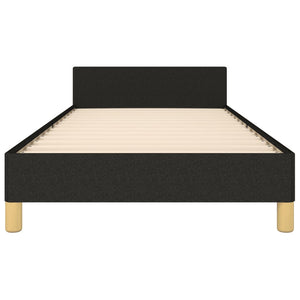 Bettgestell mit Kopfteil Schwarz 90x200 cm Stoff