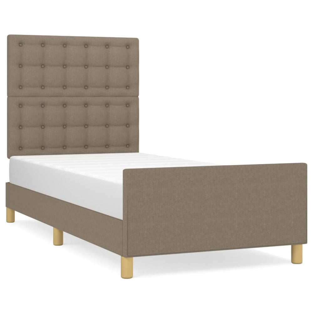vidaXL Cadre de lit sans matelas Taupe 90x200 cm Tissu