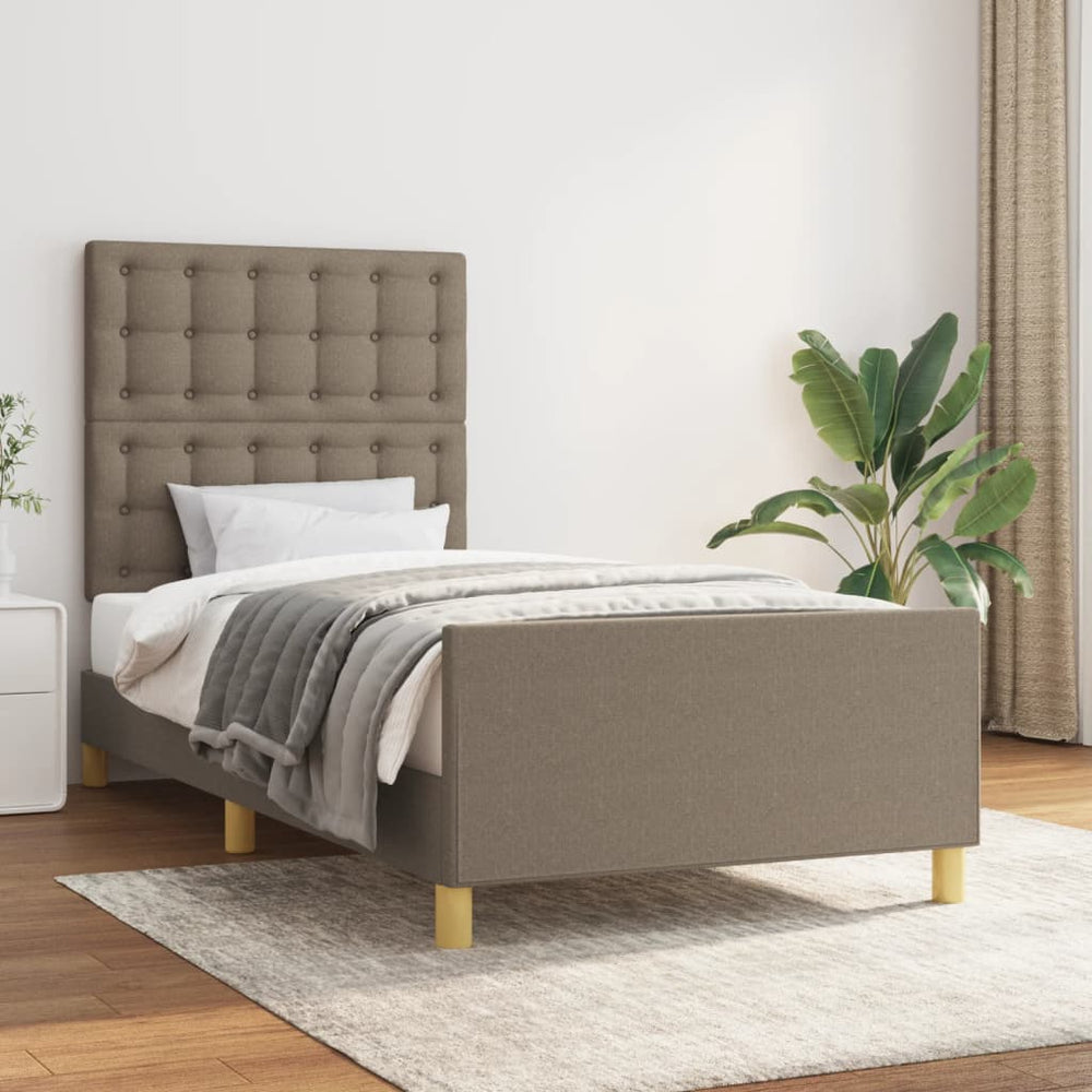vidaXL Cadre de lit sans matelas Taupe 90x200 cm Tissu