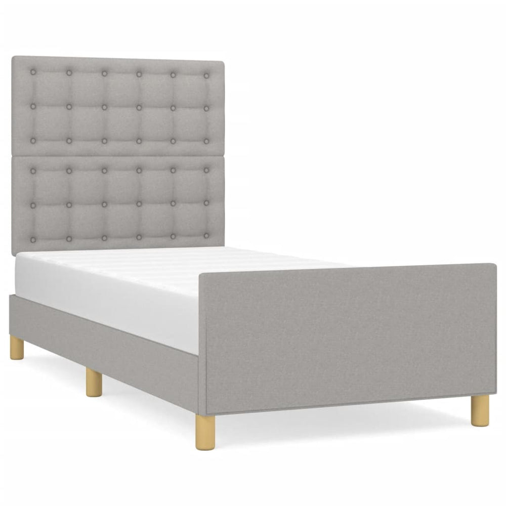 vidaXL Cadre de lit sans matelas Gris clair 100x200 cm Tissu