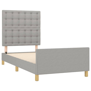 Bettgestell ohne Matratze Hellgrau 100x200 cm Stoff