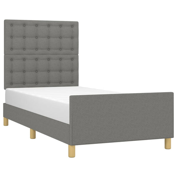 Bettgestell ohne Matratze Dunkelgrau 100x200 cm Stoff
