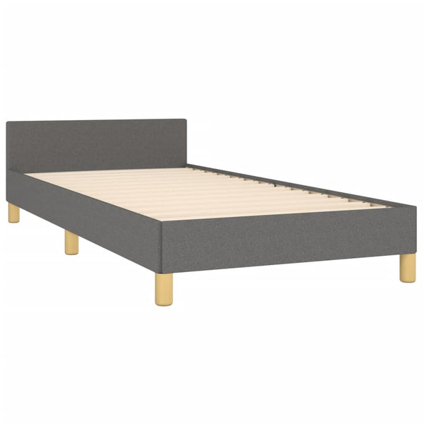 Bettgestell ohne Matratze Dunkelgrau 100x200 cm Stoff