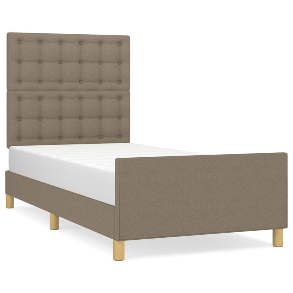 vidaXL Cadre de lit sans matelas Taupe 100x200 cm Tissu
