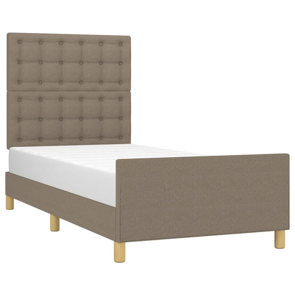 Bettgestell ohne Matratze Taupe 100x200 cm Stoff