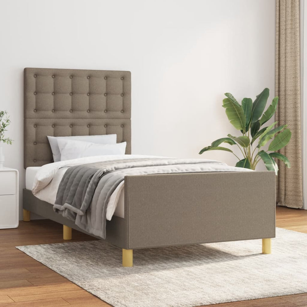 vidaXL Cadre de lit sans matelas Taupe 100x200 cm Tissu
