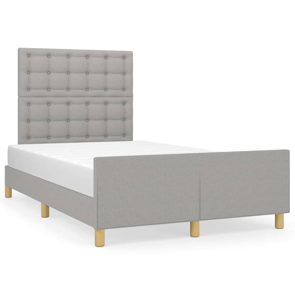 vidaXL Cadre de lit sans matelas Gris clair 120x200 cm Tissu