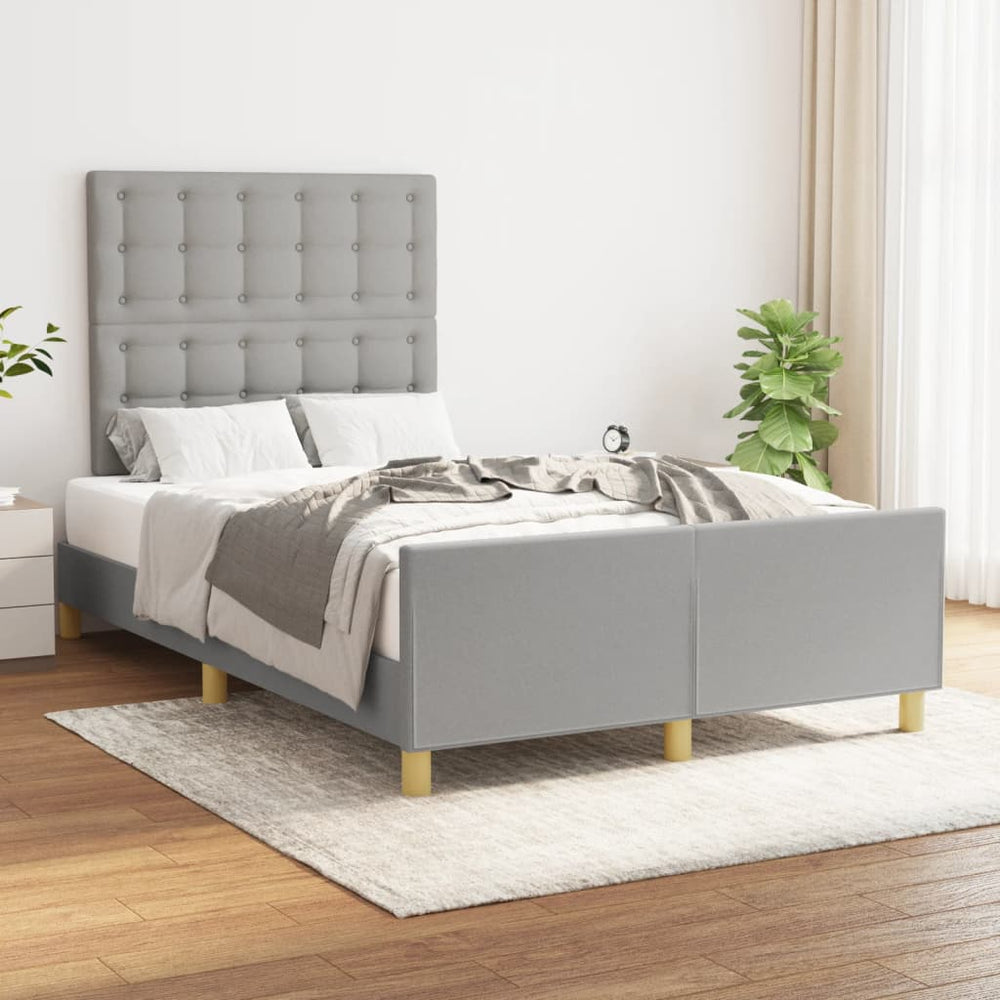vidaXL Cadre de lit sans matelas Gris clair 120x200 cm Tissu