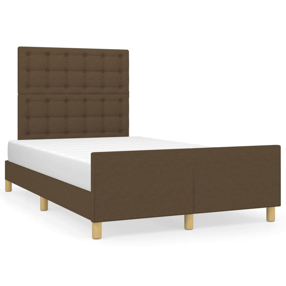 vidaXL Cadre de lit sans matelas Marron foncé 120x200 cm Tissu