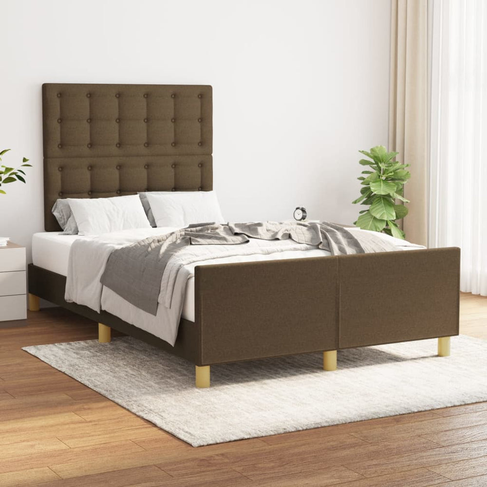 vidaXL Cadre de lit sans matelas Marron foncé 120x200 cm Tissu