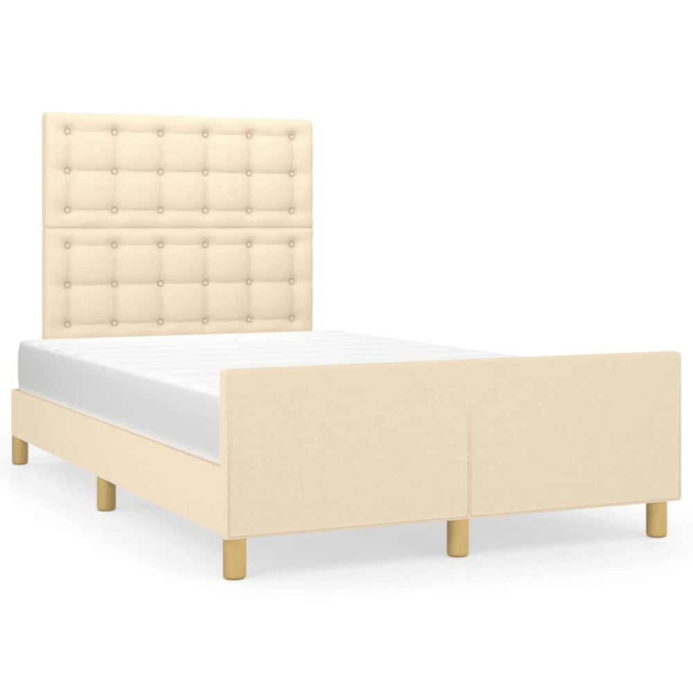 vidaXL Cadre de lit sans matelas Crème 120x200 cm Tissu
