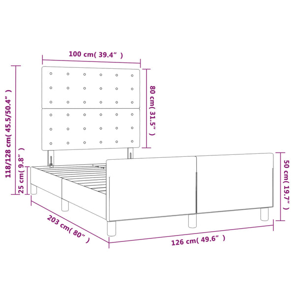 Bettgestell ohne Matratze Creme 120x200 cm Stoff