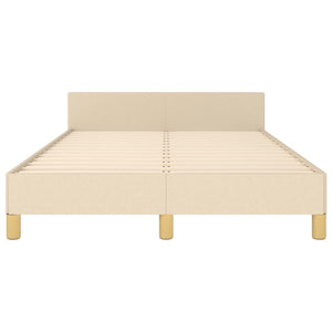 Bettgestell ohne Matratze Creme 120x200 cm Stoff