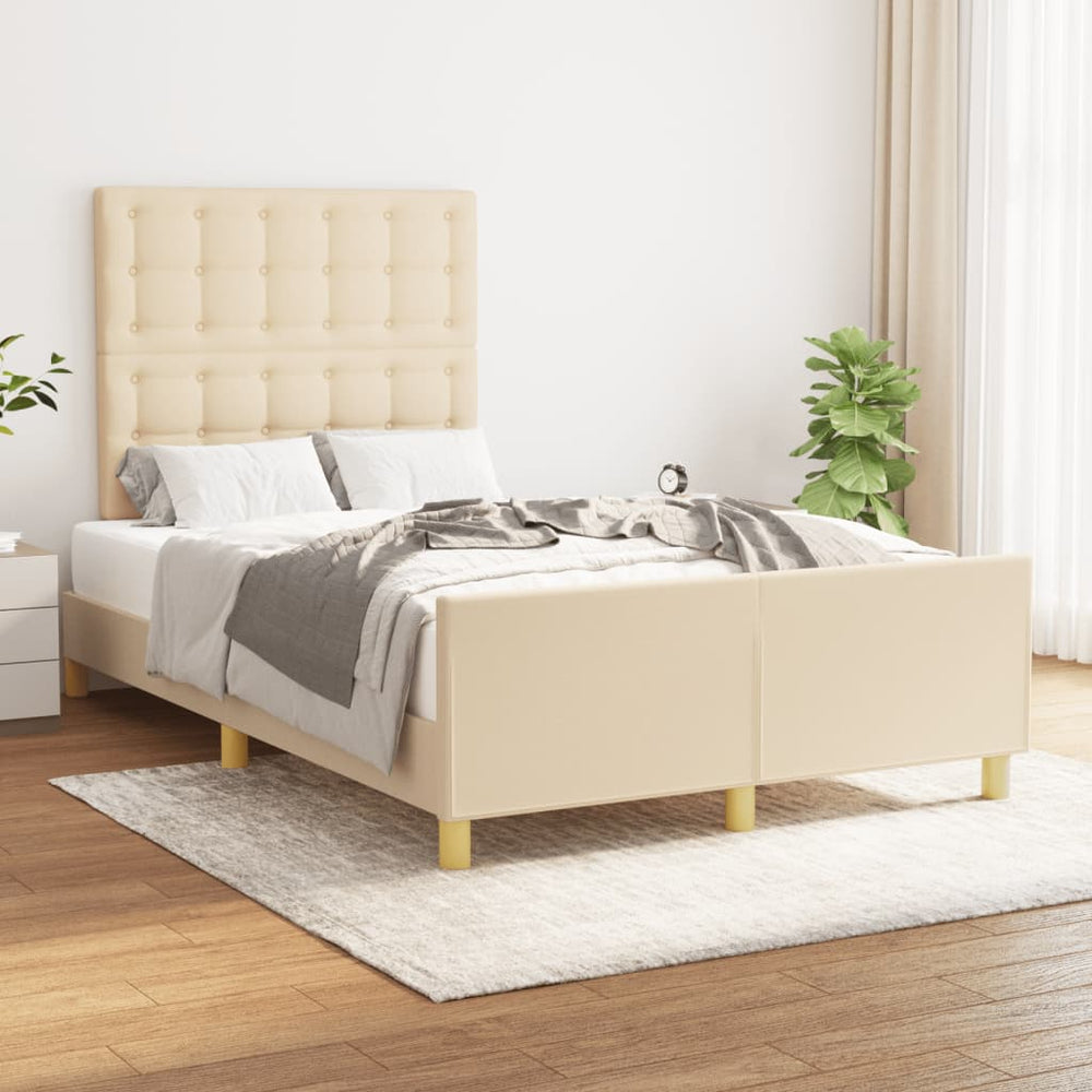 vidaXL Cadre de lit sans matelas Crème 120x200 cm Tissu