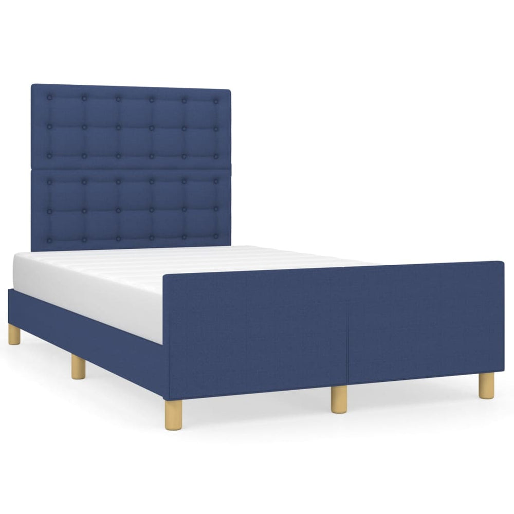 vidaXL Cadre de lit sans matelas Bleu 120x200 cm Tissu